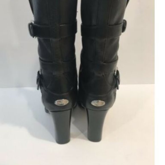 Coach ALEXANDRA Black Leather Boot Mid Calf - Picture 3 of 4
